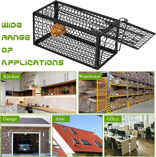 Vista 7 de Qualirey 1 Pieza Trampa Humana para Ratas Ardilla Listada Roedor Ratón Ardilla Trampa de 9.1 x 4.5 x 4.5 Pulgadas Animales Vivos Ratón Topillos