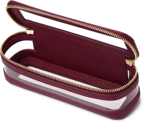 Vista 33 de Pinkmik Pequeña bolsa de maquillaje transparente, mini estuche para cosméticos, bolsa de aseo impermeable con cremallera, organizador de bolsos