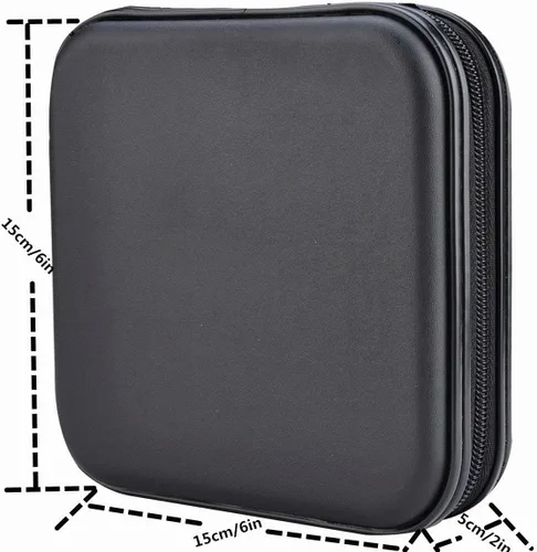 Vista 2 de Cartera de CD DVD, Capacidad de 32 Unidades, Resistente, Funda para Discos de DVD/CD para Coche, Disco de Almacenamiento Portátil para DVD/VCD Negro