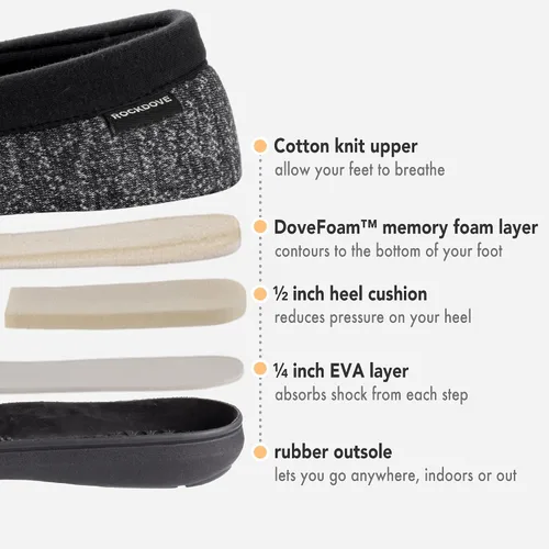 Vista 3 de RockDove SILVADUR - Pantuflas antiolor para hombre, 8