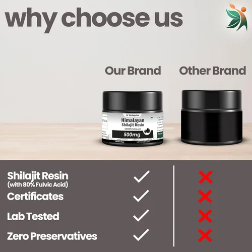 Vista 4 de Resina Shilajit/Shilajeet del Himalaya - 500 mg 80% ácido fúlvico Puro y natural Potente suplemento ayurvédico para energía, resistencia
