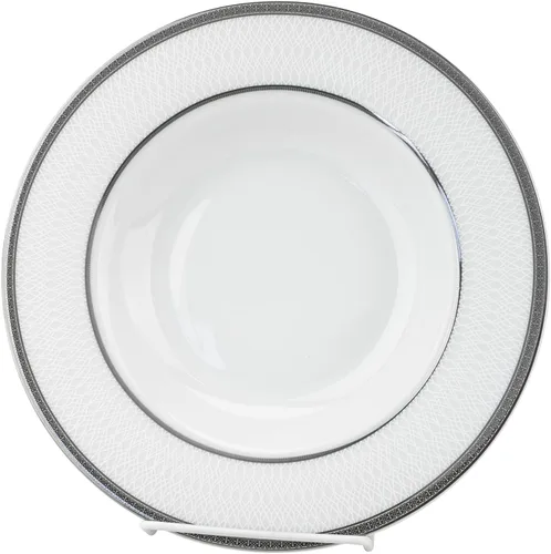 Vista 6 de Servicio de vajilla de porcelana plateada de 24 piezas para 4-Ashley
