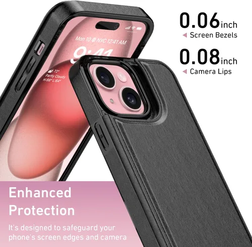 Vista 3 de FUNMIKO Funda tipo cartera para iPhone 13 con tarjetero, bloqueo RFID, protección de grado militar y obras de arte impresas con rayos UV, cierre