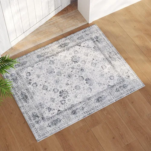 Vista 91 de Rugcomf Alfombra de Entrada de 2'x3' - Patrón Paisley, Tapete para Puerta de Entrada Interior, Floral Vintage, Lavable a Máquina, Alfombra
