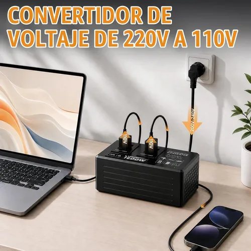 Vista 2 de LVYUAN Convertidor de voltaje reductor de onda sinusoidal pura de 1600W con Negro