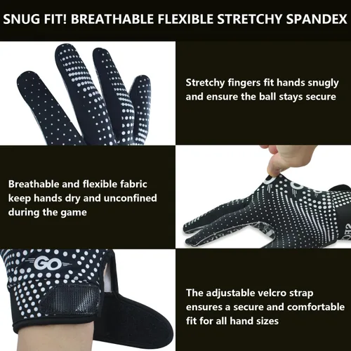 Vista 3 de Guantes de fútbol para niños jóvenes, guantes receptores transpirables antideslizantes para adolescentes, entrenamiento escolar