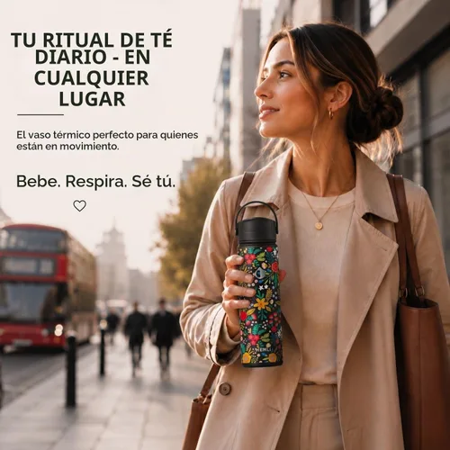 Vista 7 de Botella vaso térmico para té de 22 onzas con infusor, taza de viaje