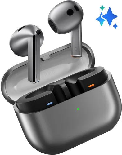 Vista 2 de SAMSUNG Galaxy Buds 3 AI True Auriculares Bluetooth inalámbricos verdaderos, ajuste de tipo abierto, cancelación activa de ruido, audio 360, control