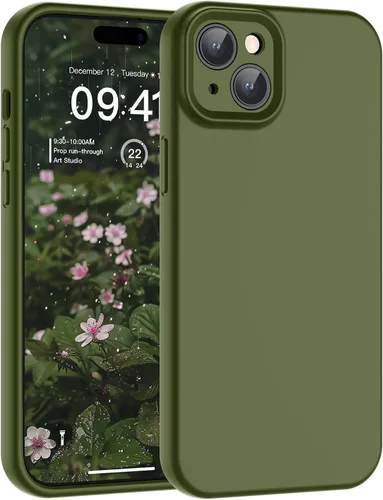 Vista 24 de SUPFINE - Funda diseñada para iPhone 12, silicona líquida premium con [forro de microfibra suave antiarañazos][protección de cámara mejorada], funda