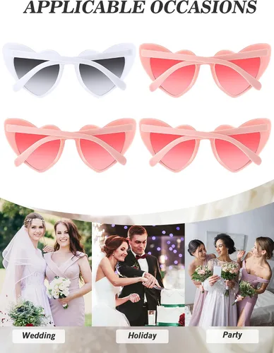 Vista 7 de Frienda 9 pares de lentes de sol en forma de corazón para mujer para despedida de soltera regalos de despedida de soltera