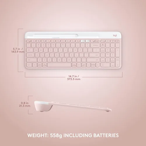 Vista 7 de Logitech K585 Teclado inalámbrico delgado multidispositivo, soporte integrado para dispositivo; para laptop, tableta, escritorio, teléfono