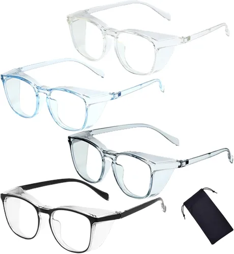 Vista 16 de Gafas de seguridad para hombres y mujeres, gafas de seguridad antivaho cómodas, bloqueo de luz azul, protección UV, enfermeras adultas
