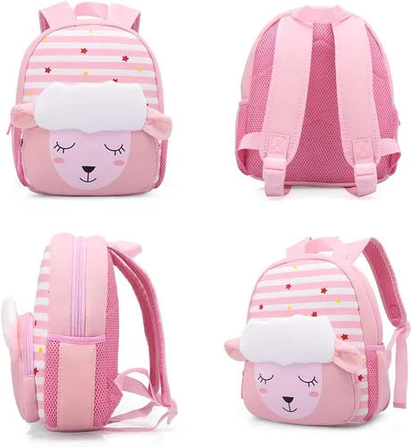 Vista 2 de Mochila impermeable para niños de 2 a 5 años para el jardín de niños mochila 3D de lindos dibujos animados de neopreno mochila de animales para niños