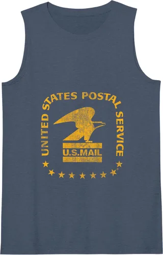 Vista 4 de USPS Servicio Postal de los Estados Unidos Vintage Mail Seal Tank Top, Negro -, Pequeña