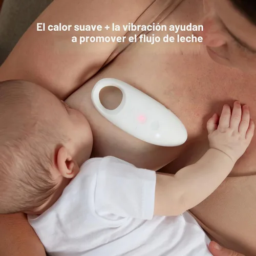 Vista 2 de Frida Mom Masajeador de lactancia 2 en 1, múltiples modos de calor + vibración para conductos de leche obstruidos, aumenta el flujo de leche