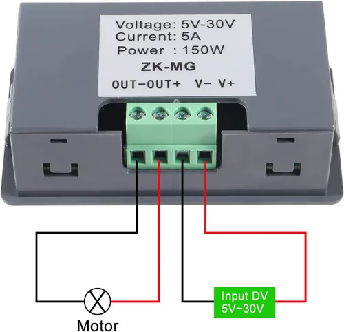 Vista 4 de Alinan Controlador de velocidad del motor de CC PWM 5V 12V 24V 150W con generador de señal PWM módulo controlador
