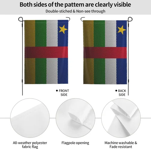 Vista 6 de Flag Of The Central African Republic Garden Flag 28"x40" Inch Double Sided Garden Flags Home Lawn Outdoor Decor Flags Party Banner Welcome Flag