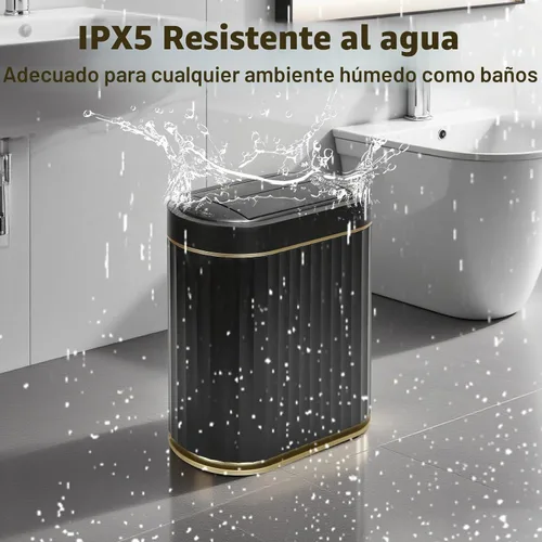 Vista 5 de SYNCVIBE Basurero de Baño con Tapa Butterfly de 2 Galones con Sensor, Bote de Basura Impermeable IPX5, Papelera Delgada Automática, Papelera Bajo