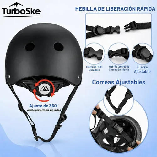 Vista 3 de Casco de patineta, casco BMX, casco multideporte, casco de bicicleta para niños, jóvenes, hombres, mujeres