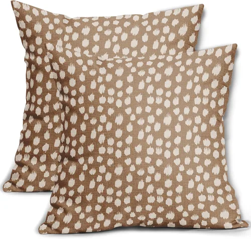 Vista 40 de Sweetshow Juego de 2 fundas de almohada de 16 x 16 pulgadas, diseño bohemio, con diseño de lunares, moderno y moderno, para exteriores, decorativas