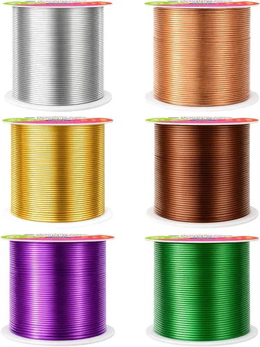 Vista 2 de Mandala Crafts - Alambre de aluminio anodizado de calibre 22 para hacer joyas - 137.2 m de alambre flexible surtido y coloreado - Doble para bonsái
