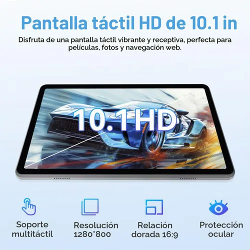 Vista 3 de ECOPAD Tablet Android 15, tabletas de 10.1 pulgadas con procesador Octa-Core, pantalla HD IPS, 12 GB de RAM+128 GB de ROM, compatible con expansión