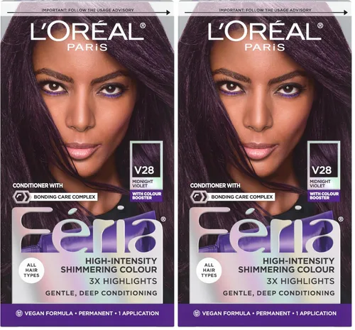Vista 11 de L'Oreal Paris Feria - Tinte permanente brillante multifacético para el cabello, tinte de alta intensidad para reflejos 3X, 10 negro azabache