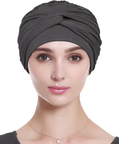 Vista 2 de Alnorm Gorro de quimioterapia, sombrero de viscosa de bambú para mujer, turbante para la cabeza para mujer
