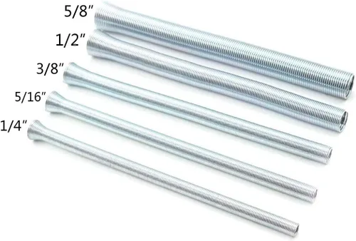 Vista 3 de Juego de 5 dobladores de tubos de resorte de 1/4 pulgadas, 5/16 pulgadas, 3/8 pulgadas, 1/2 pulgadas y 5/8 pulgadas para cobre, aluminio y acero