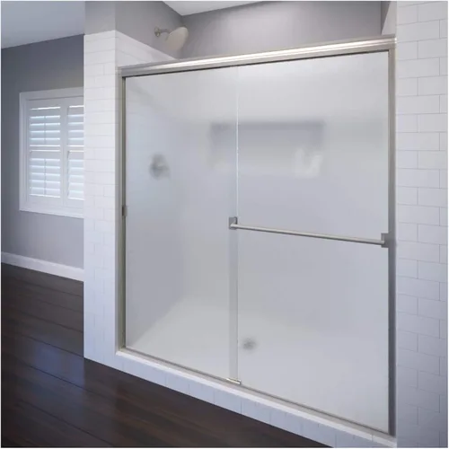 Vista 10 de Basco Classic - Puerta corrediza de ducha, se adapta a apertura de 40 a 44 pulgadas, vidrio transparente, acabado de níquel cepillado