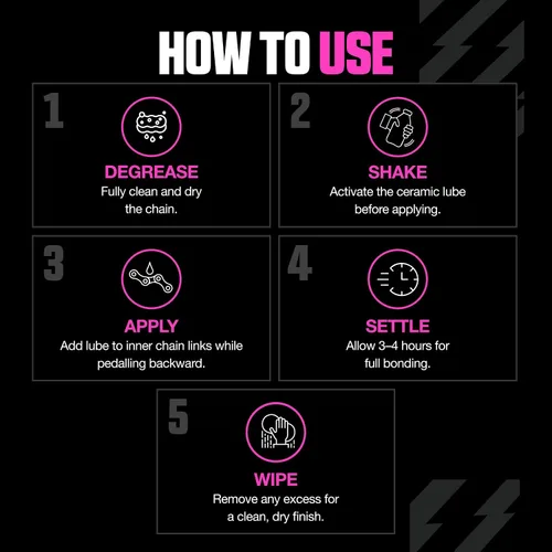 Vista 5 de Muc-Off eBike - Lubricante de cadena seca, 1.7 onzas líquidas, lubricante para bicicleta, aceite de cadena de bicicleta, cera de cadena