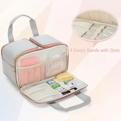 Vista 5 de Damero Bolsa de extractor de leche portátil con divisor desmontable, solo bolsa Wearable Pump Bag Compatible with Elvie, Willow, Momcozy, Most