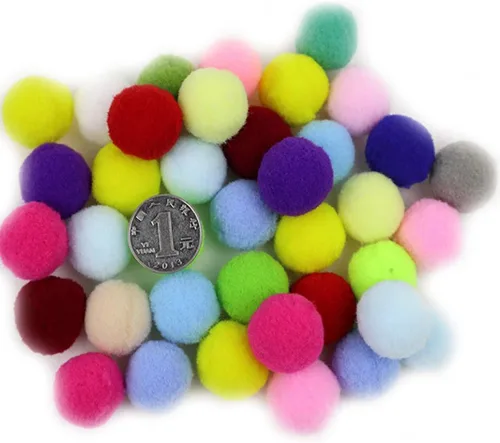 Vista 2 de 1000 pompones para manualidades de 1 pulgada, bolas de pompón mullidas de Navidad, pequeñas bolas de pompones para manualidades, proyectos