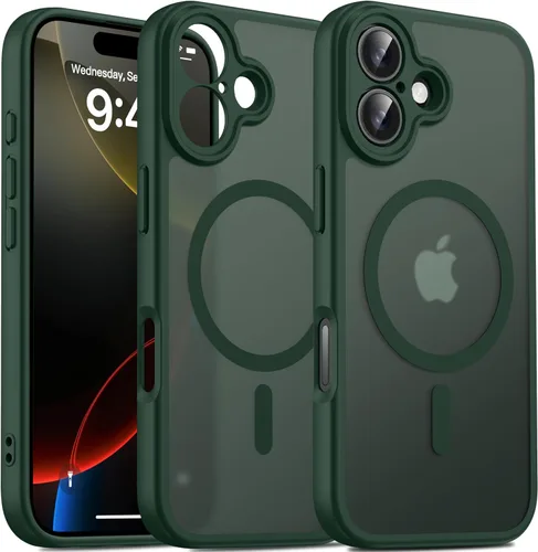 Vista 41 de Oterkin Funda magnética para Samsung Galaxy A17 mate, funda de teléfono A17 compatible con MagSafe esmerilada, translúcida, a prueba de golpes Negro