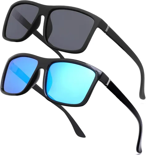 Vista 15 de Gafas de sol polarizadas deportivas para hombre, gafas de marco cuadrado NP1007