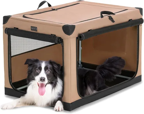Vista 23 de Petsfit Jaula para gatos – 20 pulgadas ligera, fácil de instalar, resistente jaula portátil para perros, marco ajustable con 3 puertas de malla Verde