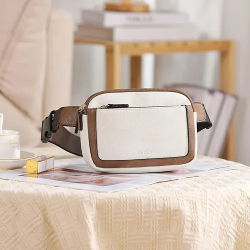 Vista 7 de CLUCI Riñonera para mujer, mini bolsa cruzada en todas partes, correa ajustable, piel vegana para mujer