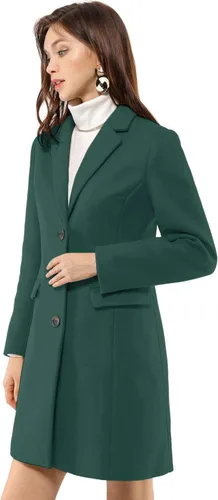 Vista 4 de Allegra K - Abrigo de invierno con solapa con muescas para mujer