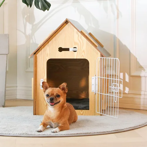 Vista 4 de RYpetmia - Casa de interior para perros y gatos pequeños, casa de madera