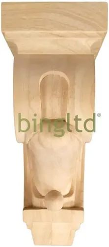 Vista 3 de BingLTD - Soporte tradicional de madera de caucho maciza Corbel de 9 1/8" - 1 PC (C-CBLN-RW)
