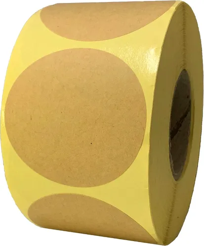 Vista 9 de 1000 unidades, 1 pulgada – Etiquetas adhesivas redondas de papel kraft marrón, etiquetas de precios