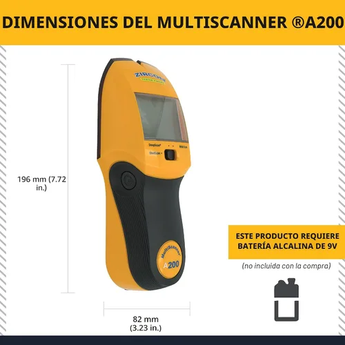Vista 6 de Zircon MultiScanner A200 – Escáner de pared electrónico, detector de pernos y metales con detección de cables de corriente alterna en vivo, puntero