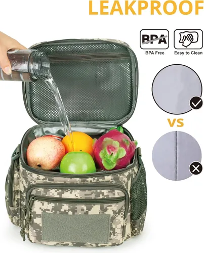 Vista 7 de ATRIPACK Lonchera táctica para hombres, bolsa de almuerzo táctica Molle con correas a prueba de fugas, aislada, para mujeres, comida para adultos