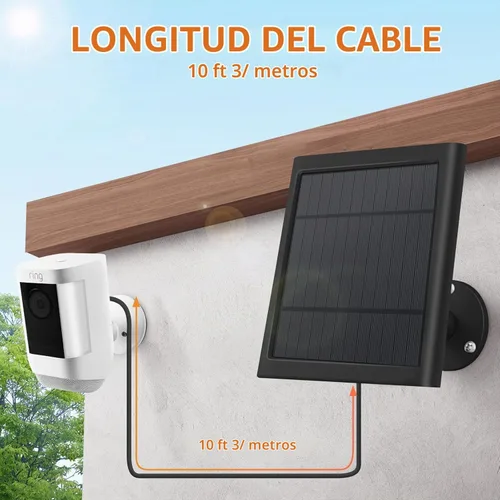 Vista 4 de Panel solar para cámara Ring (2ª generación) (Paquete de 2 piezas negras) (1 pieza negra)