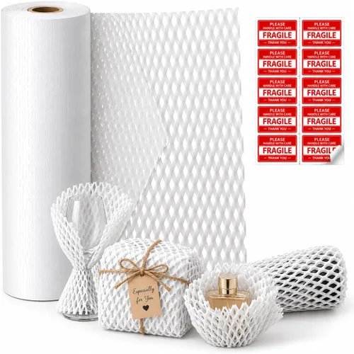 Vista 13 de Papel de embalaje de panal de abeja, papel de embalaje de 12" x 100', alternativa sustitutiva para envoltura de amortiguación de burbujas para Negro
