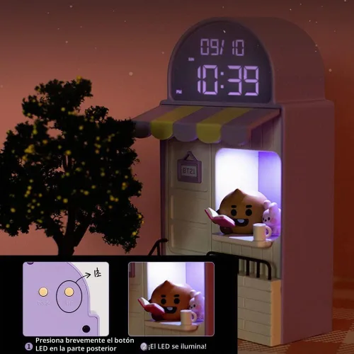 Vista 5 de BT21 Reloj de escritorio LED digital Cafe (RJ)