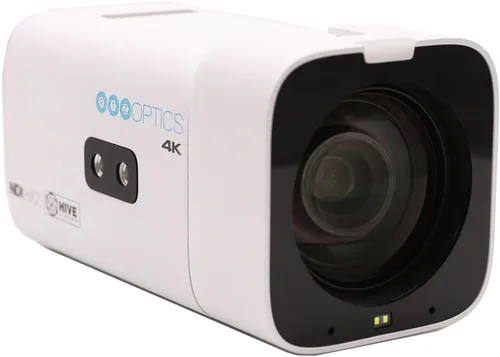 Vista 2 de PTZOptics Cámara Studio 4K (blanco) Zoom óptico de 12x UHD60 NDI HX2 Transmisión SRT Cámara PTZ Pro para eventos + trípode + cable HDMI