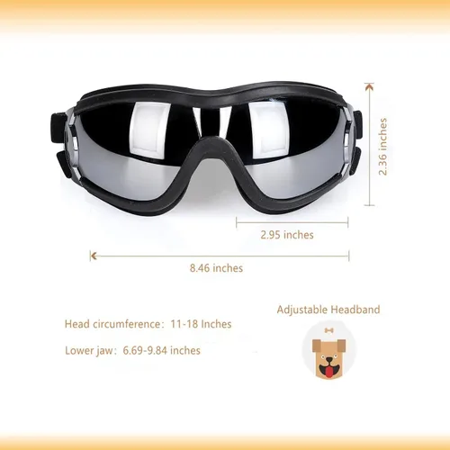 Vista 4 de Gafas de Sol para Perros Gafas Protectoras para Perros, Protección UV, Protección contra Viento, Polvo, Niebla, Gafas para Mascotas, Protección