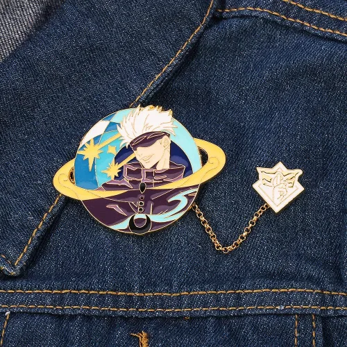 Vista 7 de Anime Jujutsu Kaisen Enamel Pins - Jujutsu Kaisen Character Figure Cosplay Lapel Pin Metal Brooches Badges Gifts for Fans
