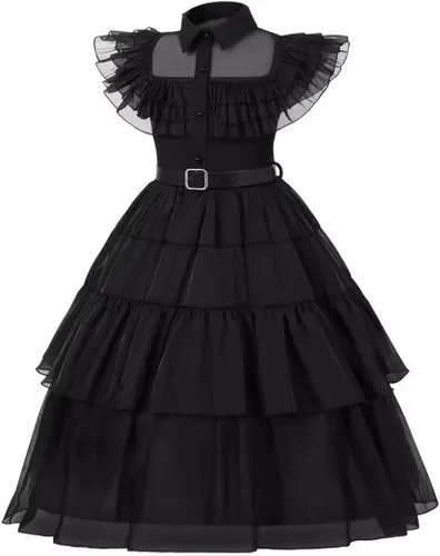 Vista 3 de SZ-TONDA Vestido de disfraz negro para niñas, para fiesta de Halloween, cosplay, mercancía